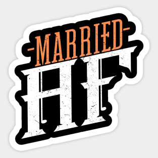 'Married AsF' Funny Wedding Gift Sticker